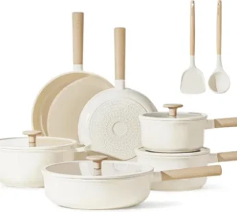 CAROTE Nonstick Pots and Pans Set, 12 Pcs Ceramic Cookware Sets